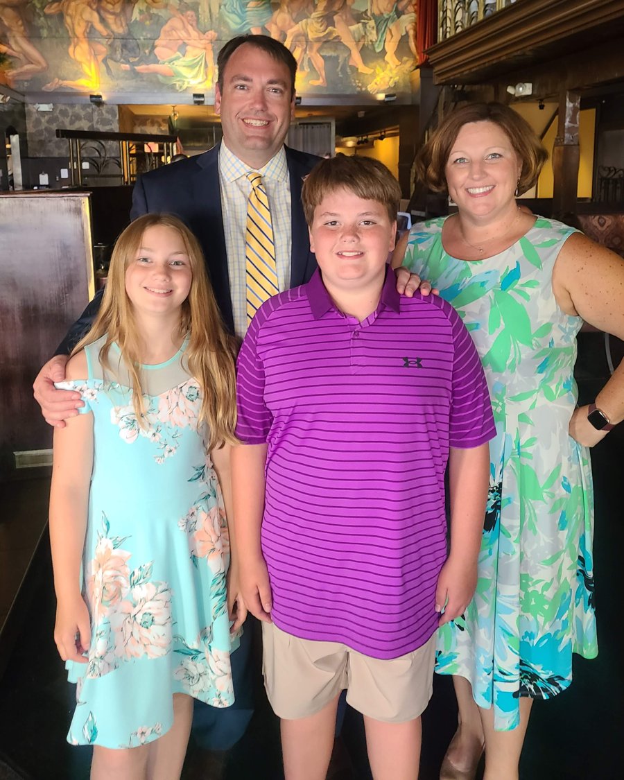Steve Hyer and his family dressed for a night out